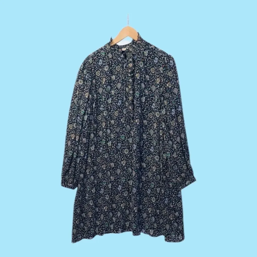 Tory Burch Long Sleeve Floral Dress SZ 14